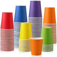 LuxusKollektion Einwegbecher 60er Pack Pappbecher 250ml Mehrfarbige Trinkbecher für Party DIY Fest
