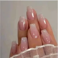 LuxusKollektion Kunstfingernägel 24 Nägel Aufkleben Kurze French Nails Rosa Ballerina Acryl Full Cover