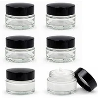 mikken Aufbewahrungsdose 6x Cremedose 15 ml Glas Tiegel hochwertige Glasdose Salbentiegel (6 St., 6er Set), hochwertiger Mini-Tiegel mit schwerem Boden