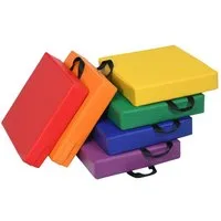 COSTWAY Bodenkissen 6er Set Kinder Sitzkissen, mit Griff & Reißverschluss