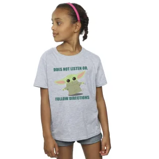 Star Wars - "The Mandalorian Does Not Listen" T-Shirt für Mädchen (Grau)