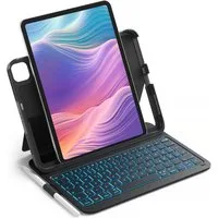 Inateck für iPad 11 Gen A16, iPad Air 11'' M4 M3, iPad 10 Gen iPad-Tastatur (Ultraleichte, mit Stifthalter, 7-Farbiger Hintergrund Beleuchtung)