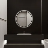 HOME DELUXE Badspiegel LED-Spiegel Rund DUBI - Beschlagfrei & Dimmbar, Badezimmerspiegel, Badspiegel mit Beleuchtung, Wandspiegel