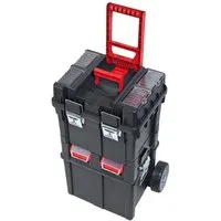PROREGAL® Werkzeugkoffer WerkzeugkofferTrolley Plus auf Rollen, HxBxT71,2x49,5x35cm, SchwarzRot