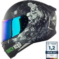 Broken Head Motorradhelm Fullgas Viking V2 Pro (Mit blau verspiegeltem Visier), Pinlock vorbereitet