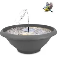 matches21 HOME & HOBBY Wasserspiel XL 50cm Outdoor Solar Brunnen Set grau, (2 tlg), Große Brunnen-Schale mit Wasserfontäne Garten-Brunnen Wasserspiel