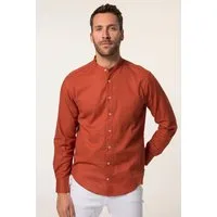 JP1880 Businesshemd Hemd Langarm Leinenmix Stehkragen Modern Fit