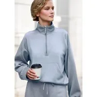 Copenhagen Studios Langarmshirt aus hochwertigem Material mit Stehkragen und Reißverschluss