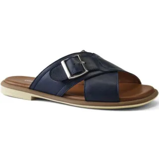 Lederpantoletten, Damen,  Blau, Leder, by Lands' End