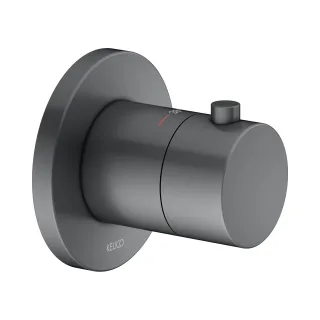 Keuco Thermostatarmatur IXMO 59553, rund, Schwarzchrom gebürstet, 59553130001 59553130001