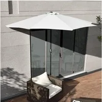 casa.pro Sonnenschirm, »Eger« Halbschirm Kurbelschirm 230x300x150cm Weiß