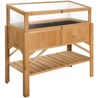 tectake Hochbeet, Braun, Holz, Baum/Pflanze/Natur, Rechteckig, 57x90x119 cm, Gartenzubehör, Hochbeete