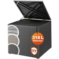Casaria Auflagenbox, 318 L mit Deckel 75x75x70cm Wasserdicht Gasdruckfeder Garten
