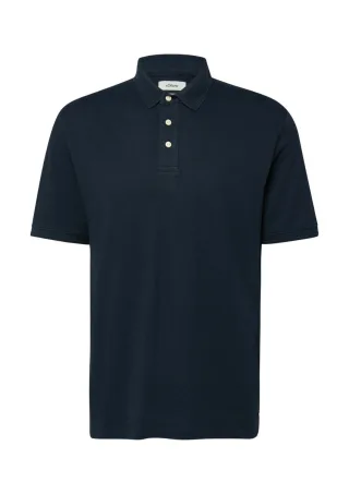 s.Oliver Red Label - Poloshirt aus Baumwoll-Leinenmix blau - Gr. - M