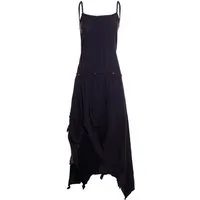 Vishes Sommerkleid Strandkleid Damen Zipfel verstellbar Spaghettiträger Baumwolle Alternative Mode, Boho, Hippie, Ethno, Festival