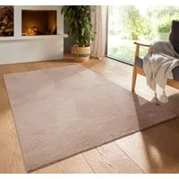 TaCa Home Teppich Kurzflor Teppich Hasenfell Optik, rechteckig, Höhe: 10 mm, Wohnzimmer, Kinderzimmer, Esszimmer, Fresco Beige - 50 x 80 cm