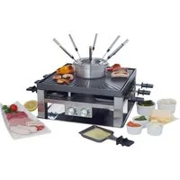 SOLIS OF SWITZERLAND Tischgrill COMBI-GRILL 3 IN 1, Fondue, Raclette, Grill, 2000 W
