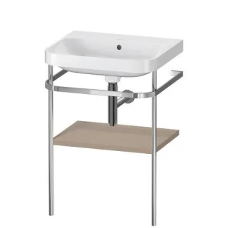 Duravit Happy D.2 Plus c-shaped Set mit Metallkonsole Leinen Matt 575x490x850 mm - HP4835N7575 HP4835N7575