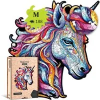 MagicHolz Puzzle Rainbow Unicorn Einhorn Holzpuzzle (2D), 188 Puzzleteile