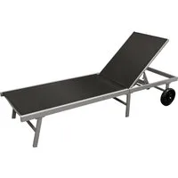 DEGAMO Rollliege OSTIA, 1 St., Aluminium silbergrau, Textilgewebe schwarz, Länge 200cm