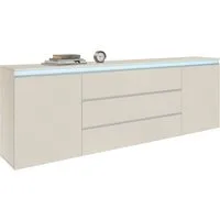 Home affaire Sideboard Magic, Kommode, Schrank, Stauraumschrank, Hochwertiger Aluminiumgriff, 2 Türen, 3 Schubkästen,B/T/H 240×40×81 cm