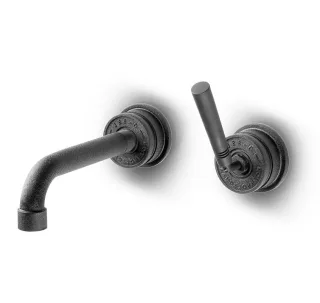 JEE-O Soho Wand-Waschtischarmatur, progressiv, Hammerschlag schwarz matt, 700-1502 700-1502