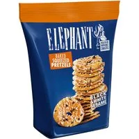ELEPHANT Knabberei, Alka Elephant Baked Squeezed Pretzels Black and White Sesam 80g
