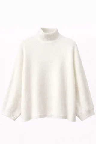 Übergroßer gerippter Rollkragenpullover