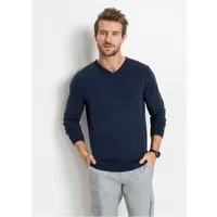 bonprix Strickpullover aus Feinstrickmaterial, mit V-Ausschnitt, Regular Fit
