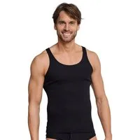 Schiesser Tanktop Unterwäsche Unterhemd Original Feinripp schwarz Herren