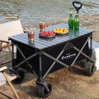 Xmund Big Tank Wheels Beach Wagon Sand with 360 Degree Rotation Dual Brake Wheel Large Capacity Foldable Cart Garden Out