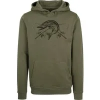 Baddery Kapuzenpullover Angler Hoodie: "The Reel Catch" - Angelkleidung Angel Zubehör, hochwertiger Siebdruck, auch Übergrößen