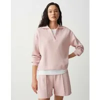 OPUS Sweatshirt Gyha im weichen Viskose Mix Lockere Passform, gerader Schnitt, überschnittene Schulter, Polokragen