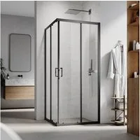SONNI Eckdusche Eckdusche Eckdusche Eckdusche Duschkabine Eckeinstieg Schiebetüren, BxT: 80x80 cm, BxT: 80x80 cm, 80-120 X 195cm, links und recht montierbar