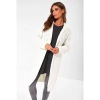 Worldclassca Longstrickjacke Worldclassca Strickjacke Cardigan Kapuze Strickmantel Winter Pullover
