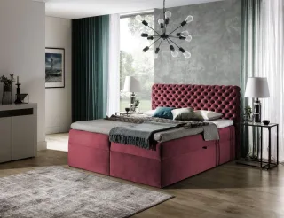 Boxspringbett Schlafzimmerbett WILLIAM 160x200cm in Stoff