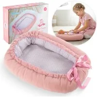 Kinderplay Dolls & Strollers Puppenbett Puppen-Kokon 43 cm – weich & wendbar – Rosa Punkte – ab 3 Jahren