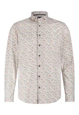State of Art - Jersey Hemd mit All-over-Print beige/braun - Gr. - XL