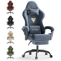 Ferghana Gaming-Stuhl Gaming-Stuhl: Kopfstütze, Lendenkissen, Armlehnen, Fußstütze (Packung), Ergonomischer PC-Stuhl,Rückenlehne 90°-125°