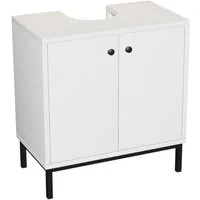 oyajia Waschbeckenunterschrank Waschtischunterschrank Badezimmerschrank (Badschrank Waschtisch Unterschrank) mit 2 Türen, verstellbare Ablage, 2 Fächer