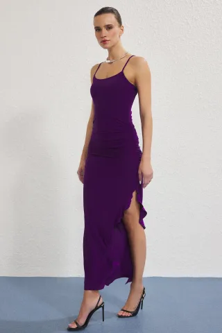 Damen-Maxikleid, ärmellos, gerade geschnitten, lässig/für den Alltag, schmal geschnitten