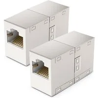 deleyCON deleyCON 2x RJ45 Netzwerkkabel Kupplung Patchkabel Verbinder Modular Netzwerk-Adapter