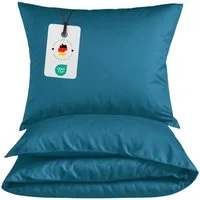 Carpe Sonno Bettwäsche Leichte Renforce Bettwäsche 135x200 155x220 Baumwolle Einfarbig Uni, Renforcé, 2 teilig, Uni Bettbezug 135x200 Petrol - Extra Leicht & Oeko-Tex
