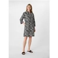 comma Minikleid Kleid Popeline-Kleid mit All-over-Print und Eingrifftaschen