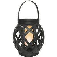 MARELIDA LED Laterne LED Solar Laterne Flammeneffekt Dekolaterne flackernd 16cm Windlicht, LED Classic, gelb