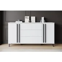 Home affaire Sideboard Helsinki, Kommode mit 2 Türen und 3 Schubladen, Breite 150 cm (1 St), Push-to-Open-Schubladen, höhenverstellbare Einlegeböden