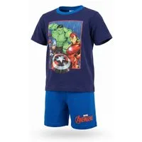 MARVEL Schlafanzug Marvel Avengers Jungen Schlafanzug Pyjama Shirt Shorts (1 tlg) Gr. 98 bis 128 - 100% Baumwolle