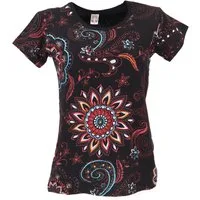 Guru-Shop T-Shirt Boho T-Shirt mit Mandaladruck, bedrucktes.. alternative Bekleidung, Festival, Ethno Style