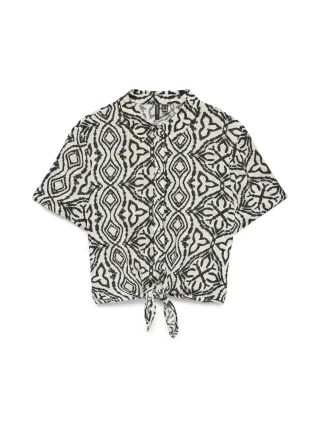 VERO MODA - VMMENNY TIE SS SHIRT WVN BOO Birch - Gr. - M