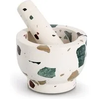 Zeller Present Mörser & Stößel-Set, "Terrazzo", Natur-Granit, 1,7 kg, 240 ml